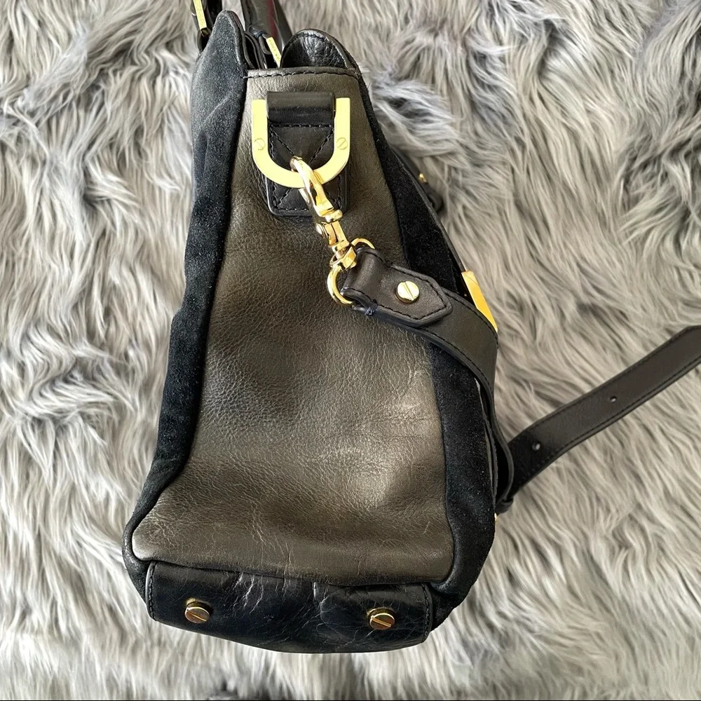 TORY BURCH mae leather & suede satchel